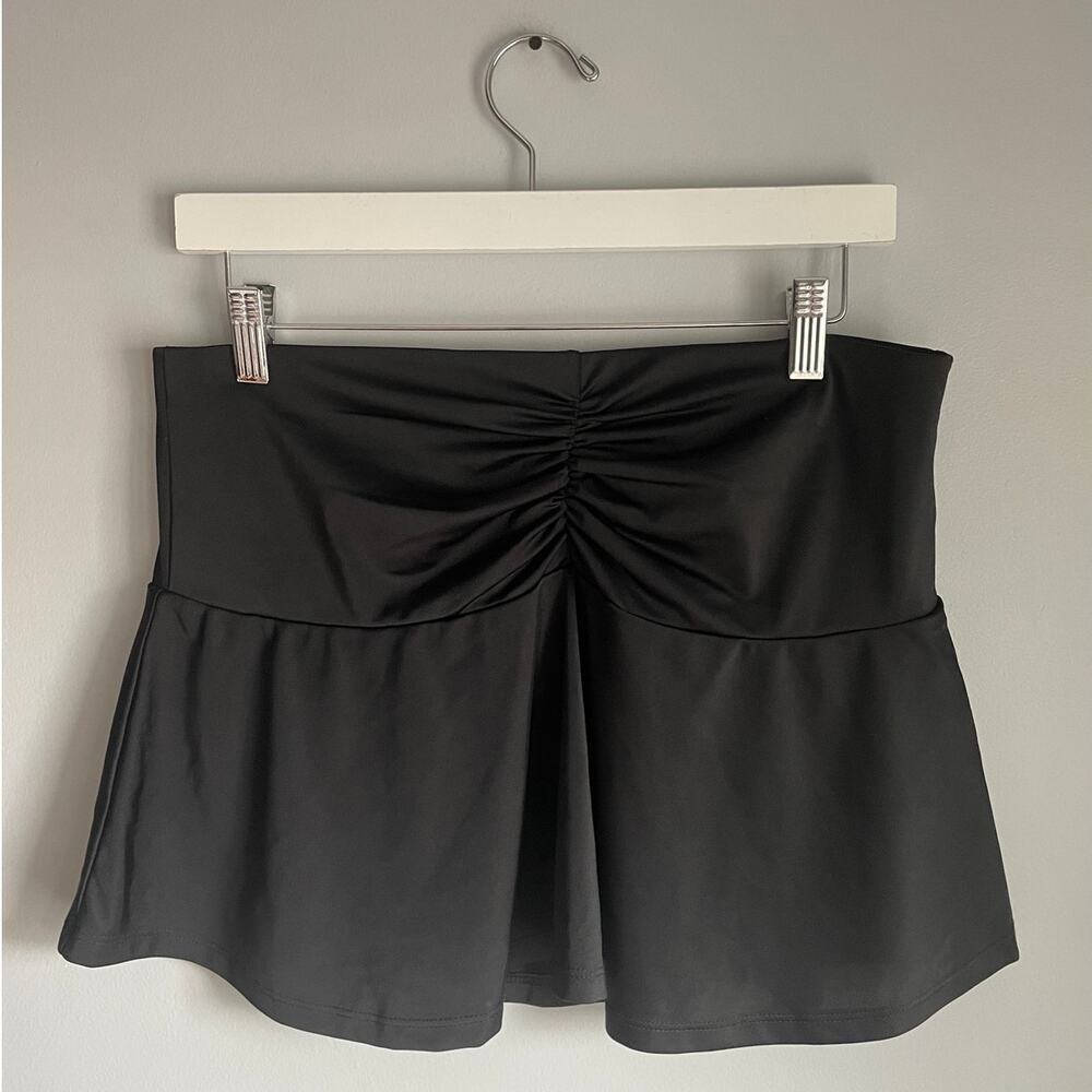 H&M Divided Black Y2K Mini Skirt Ruched Recycled Polyester Medium Conscious NWT